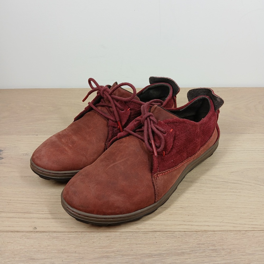 Merrell Sneakers Womens 7 Red Ochre Suede Leather Lace Up Shoes Comfort Grip